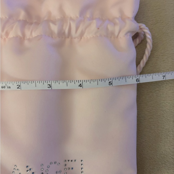 Angel Rhinestone Pink Soft Drawstring Bag. - Picture 5 of 6